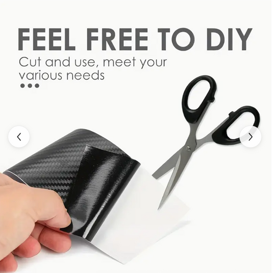 3D carbon fiber car protection film roll with protective backing and scissors tool