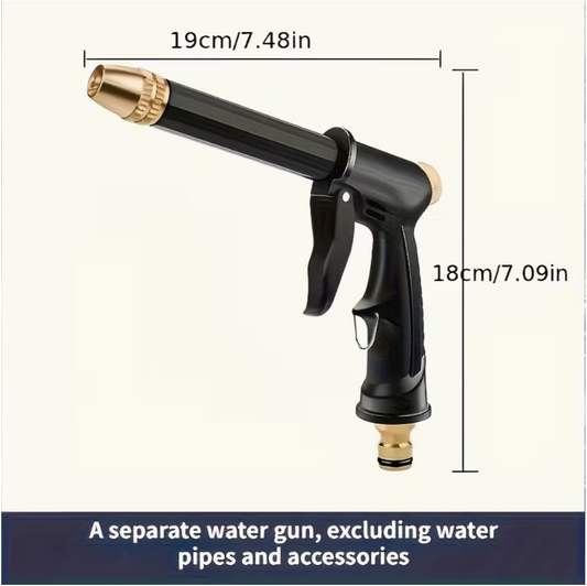 Pressure washer spray gun with extension wand; 19cm length and 18cm height shown.