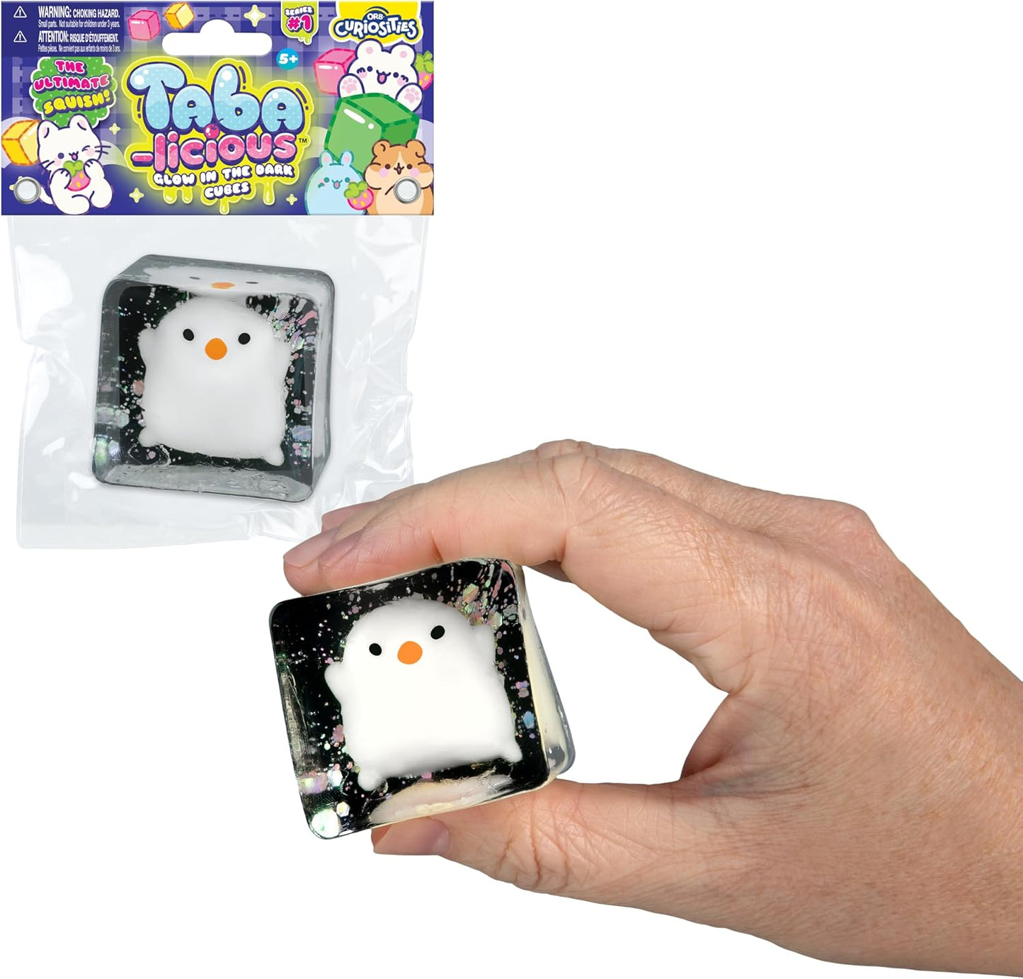 ORB Tabalicious TABA Squishy Glow in The Dark White Chick Stress Cube Toy