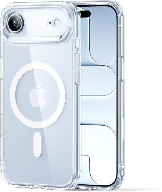 Clear iPhone magnetic case, ultra-slim with MagSafe ring and camera cutout