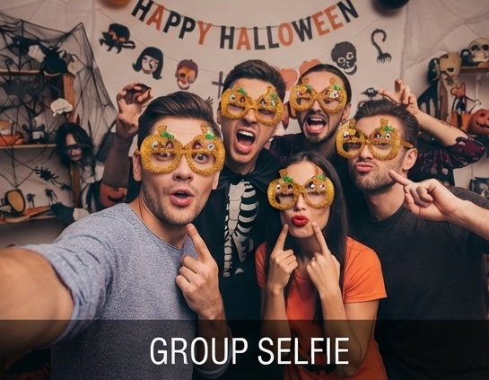 Glitter pumpkin Halloween glasses on group, gold glitter jack-o'-lantern face frames