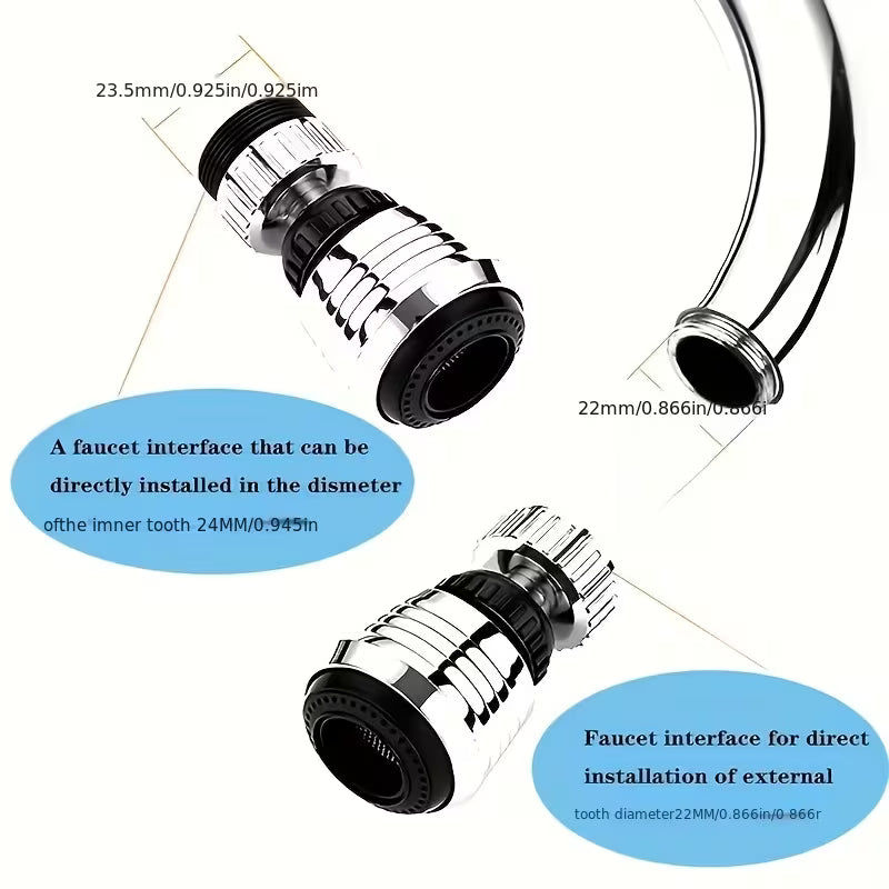 Chrome aerator nozzle with black rubber seal and threaded faucet interface