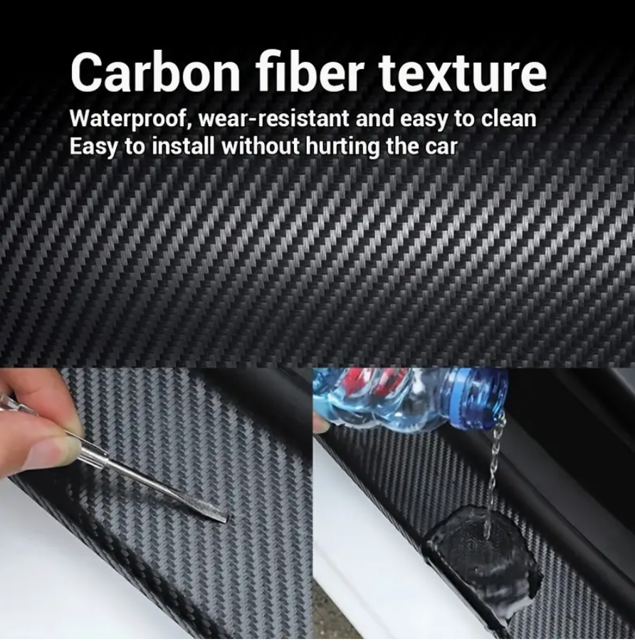 Carbon fiber protection film sheet with texture close-up and cutting application