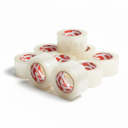 Clear parcel tape rolls, wide adhesive packaging tape in 8-pack set