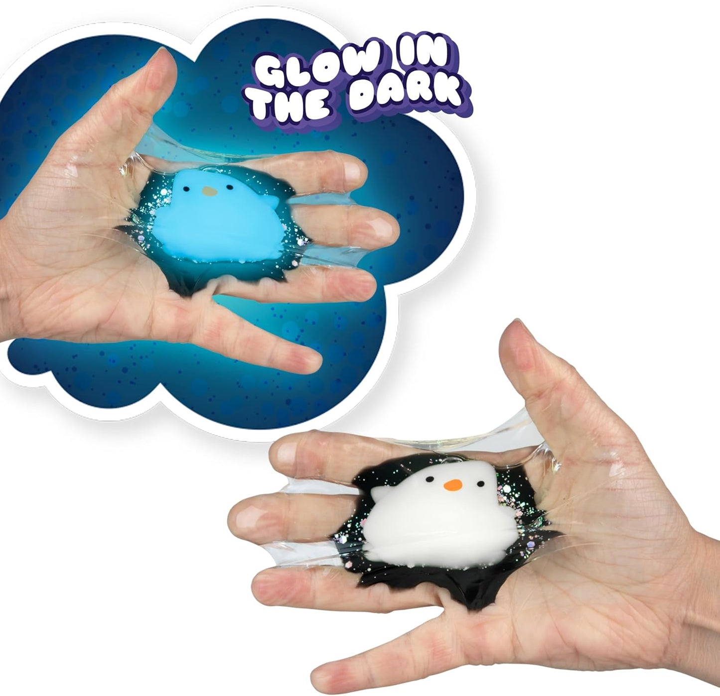 ORB Tabalicious TABA Squishy Glow in The Dark White Chick Stress Cube Toy