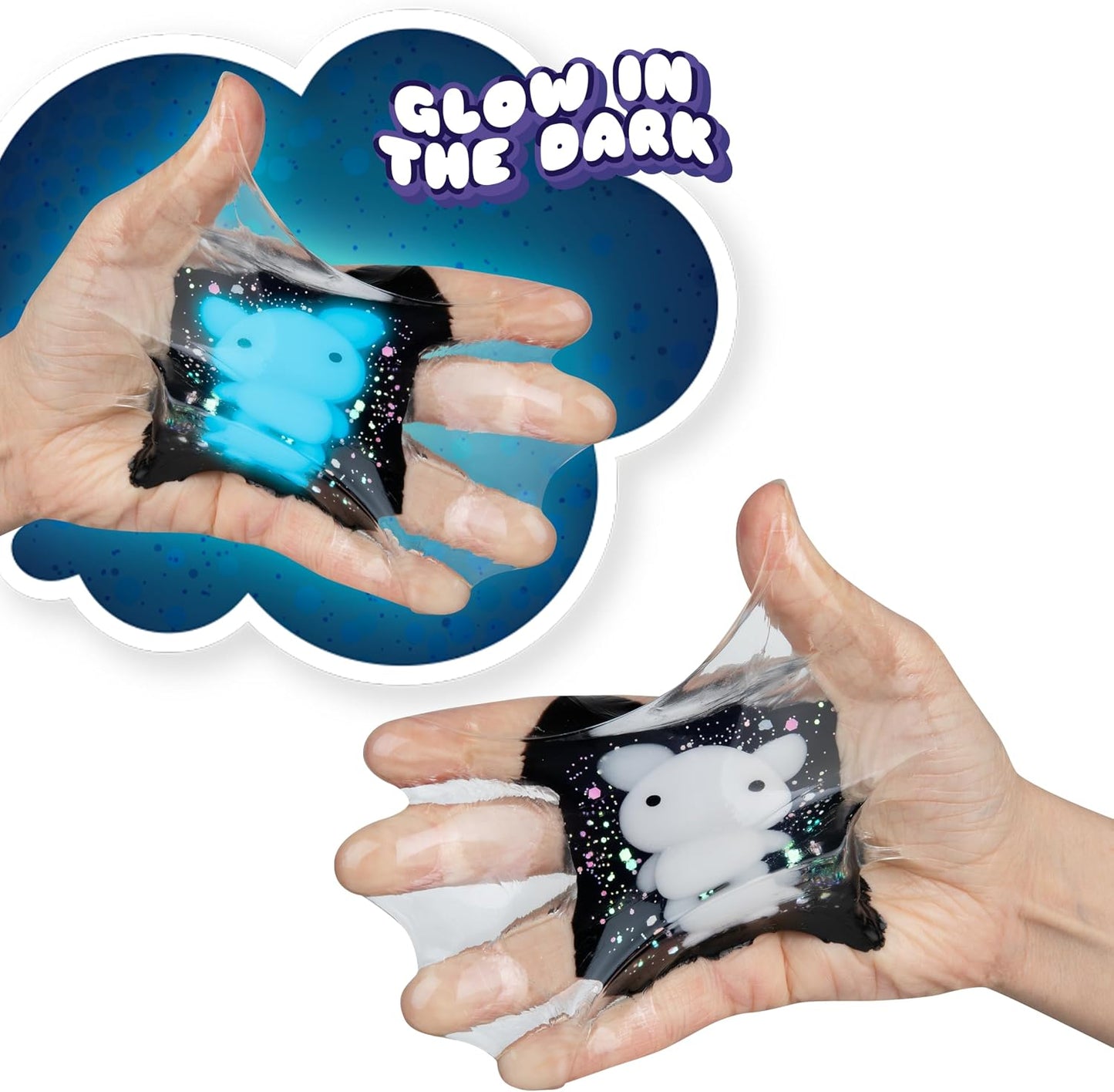 ORB Tabalicious TABA Squishy Glow in The Dark White Bear Stress Cube Toy