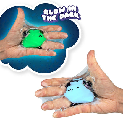 ORB Tabalicious TABA Squishy Glow in the Dark Blue Bunny Stress Cube Toy