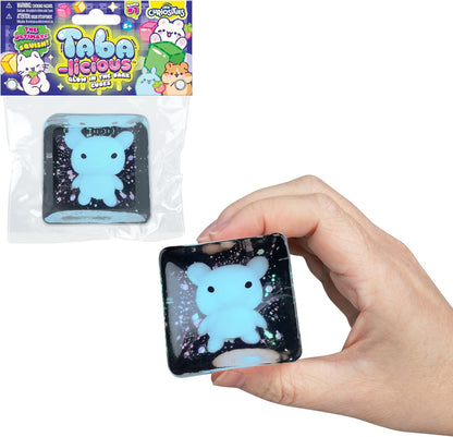 ORB Tabalicious TABA Squishy Glow in The Dark Blue Bear Stress Cube Toy