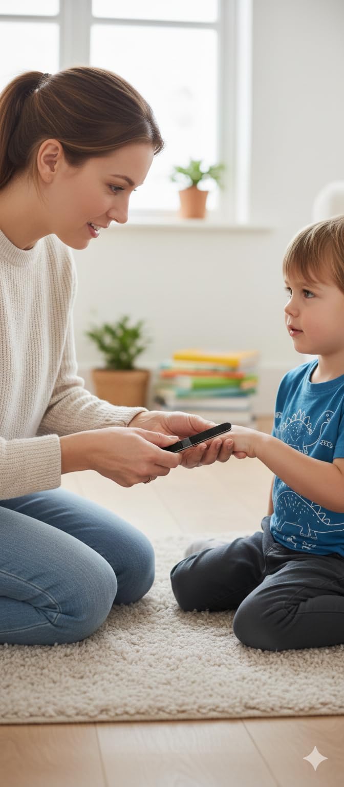 Nail clippers in a home manicure as a person cuts a child's nails