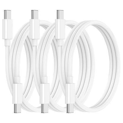 Bundle of white USB-C to USB-C cables with visible USB-C connectors