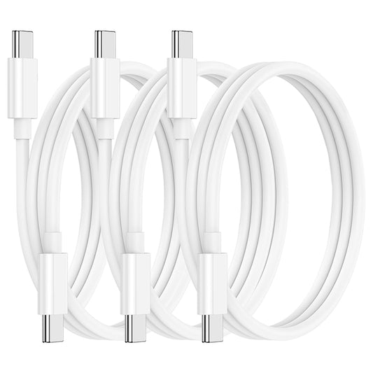 Bundle of white USB-C to USB-C cables with visible USB-C connectors