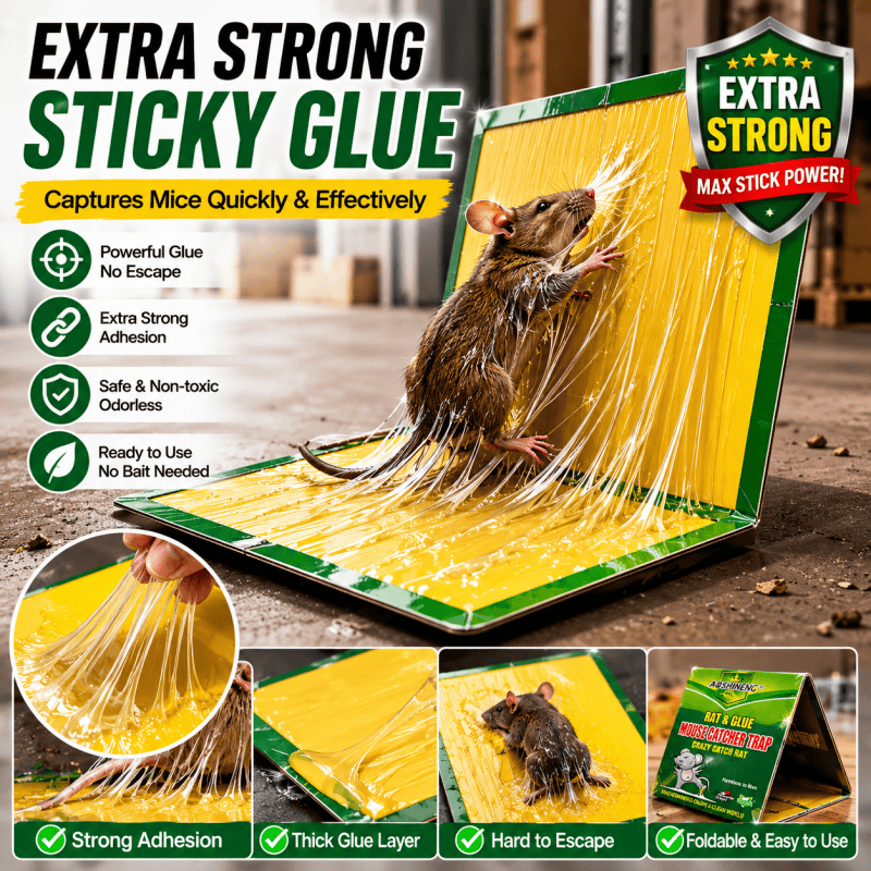 Extra strong sticky glue trap board with yellow adhesive layer for mice and rats
