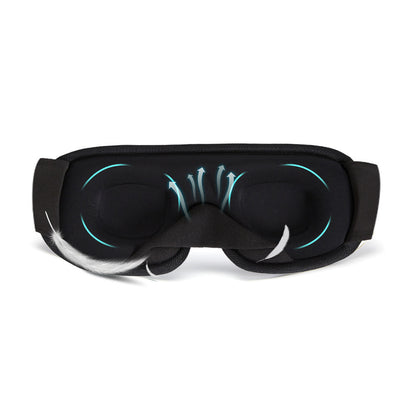 3D sleeping eye mask, black padded cover with curved eye cups