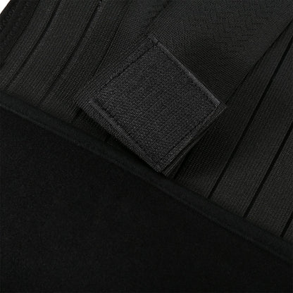 Close-up of black corset belt fabric and textured adjustable strap panel