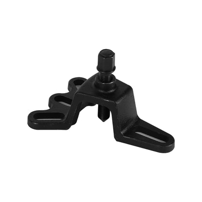 Black wheel hub puller clamp with adjustable center screw and fork arms
