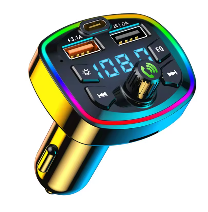 Bluetooth 5.0 FM Transmitter & Dual USB Fast Car Charger