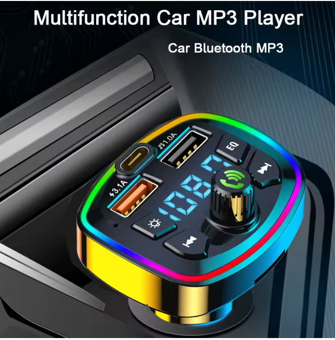 Bluetooth 5.0 FM Transmitter & Dual USB Fast Car Charger