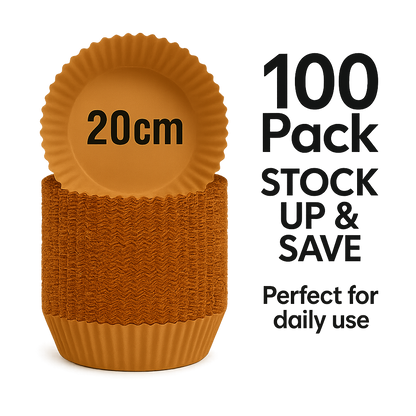 Round disposable air fryer liner, brown kraft paper cup shape for basket