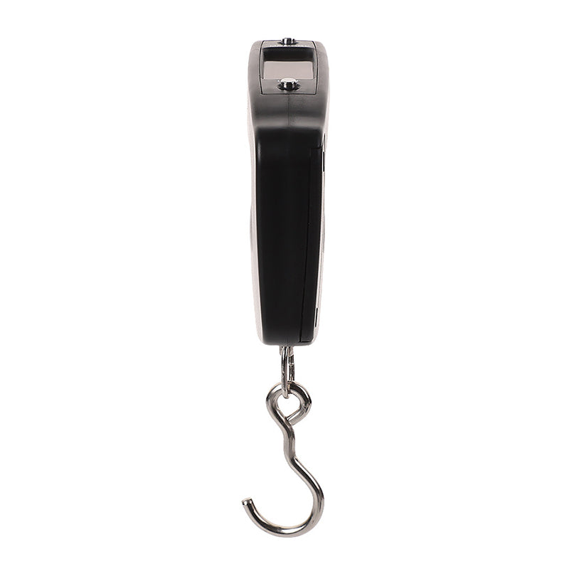 Portable luggage weighing scale with metal hanging hook and loop