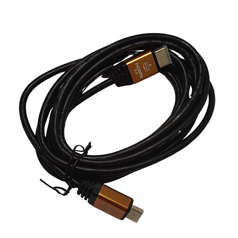 Black 4K HDMI cable with gold-plated connectors, 3 m length