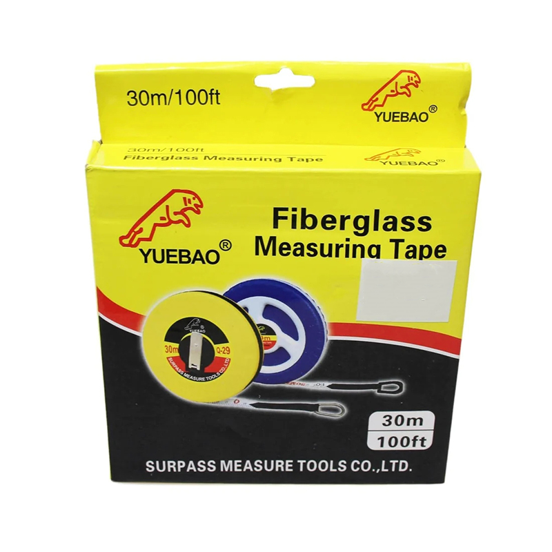 Fiberglass measuring tape 30m/100ft box, YUEBAO brand