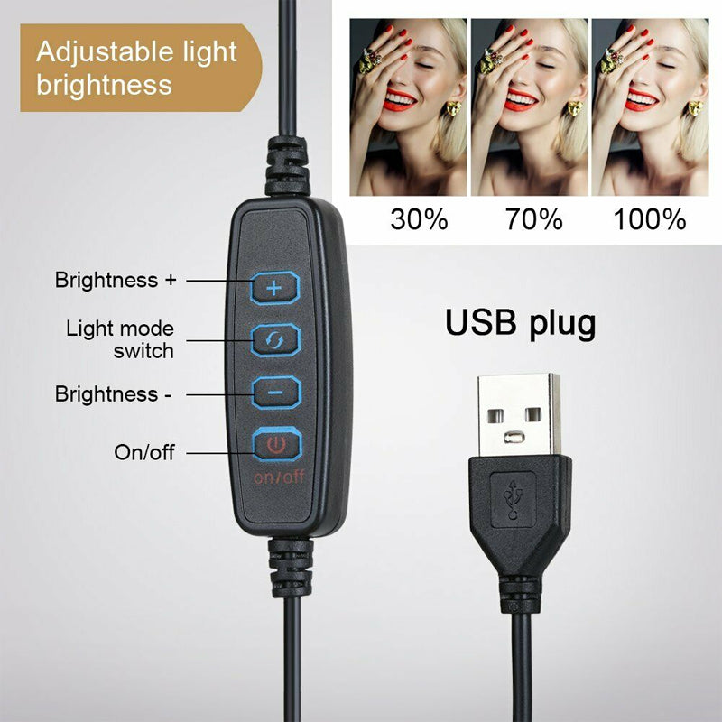 LED ring light brightness control switch and USB power cable with plug