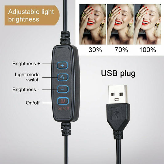 LED ring light brightness control switch and USB power cable with plug
