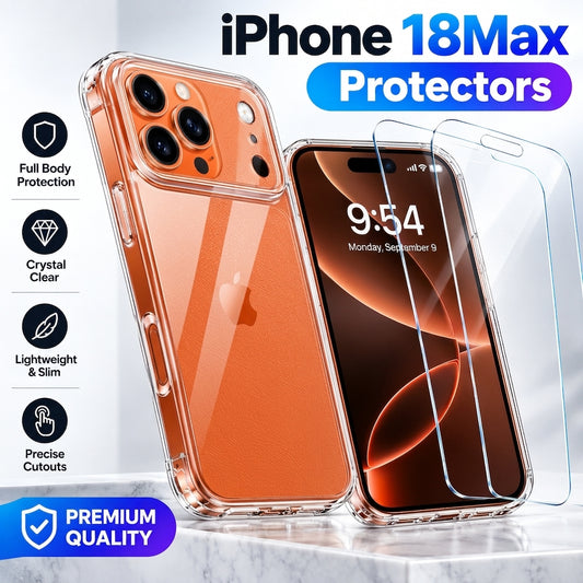 Clear tempered glass screen protectors with full-edge coverage on phone displays