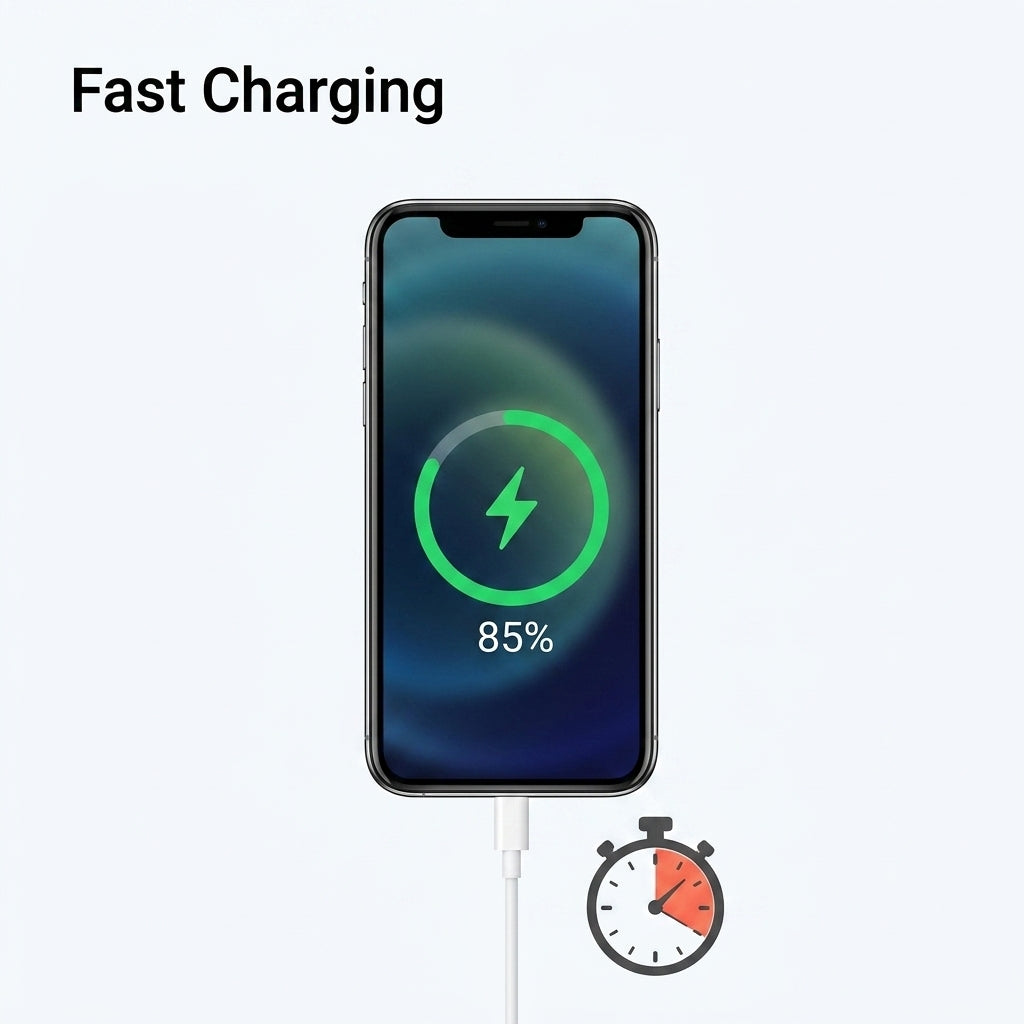 Power bank fast charging a smartphone via cable
