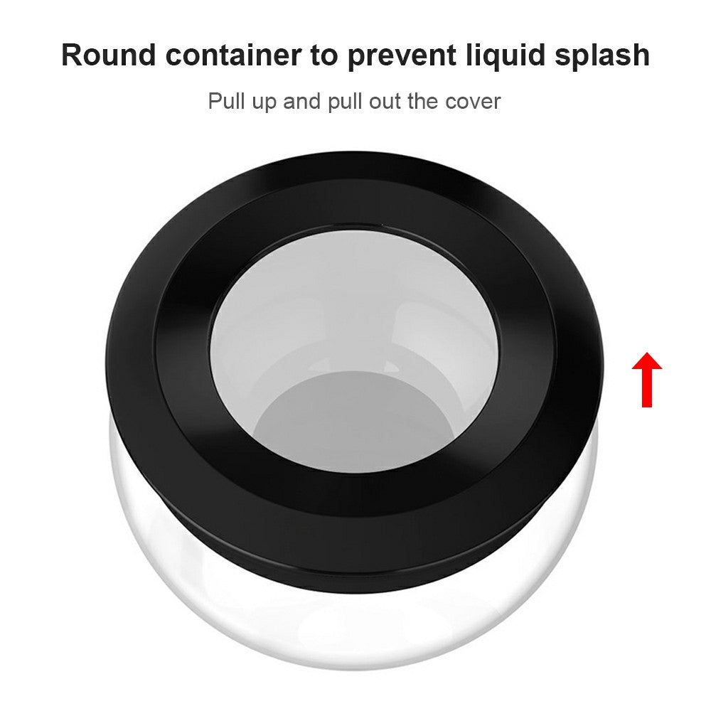 Round black splash-prevention cover for makeup brush cleaning dryer container