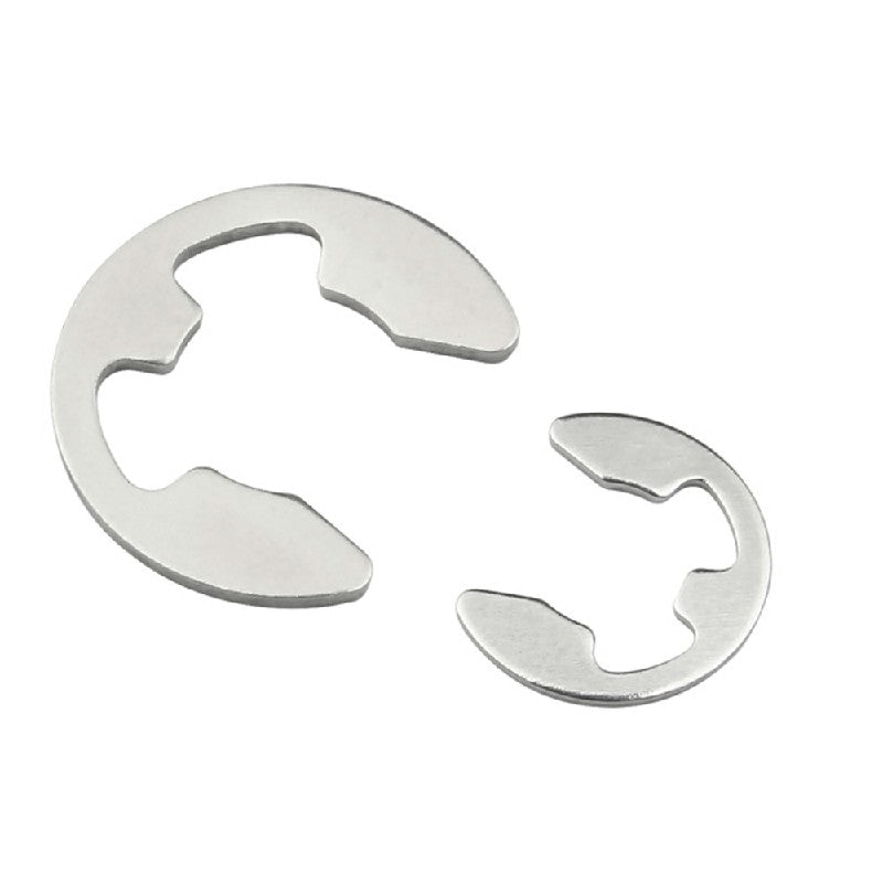 Stainless steel E-clip retaining ring, single piece