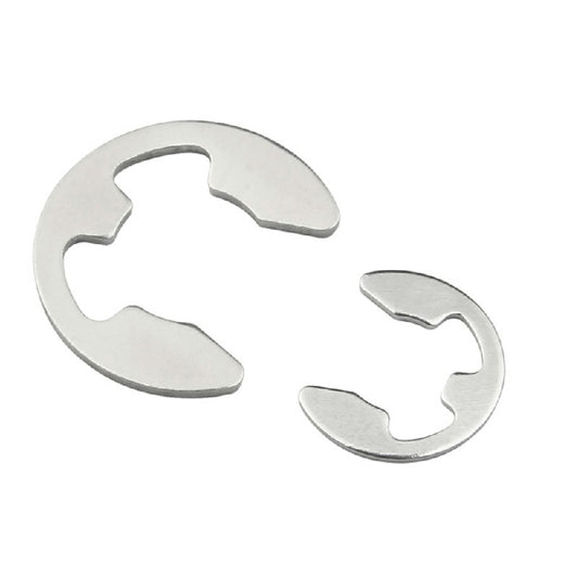 Stainless steel E-clip retaining ring, single piece