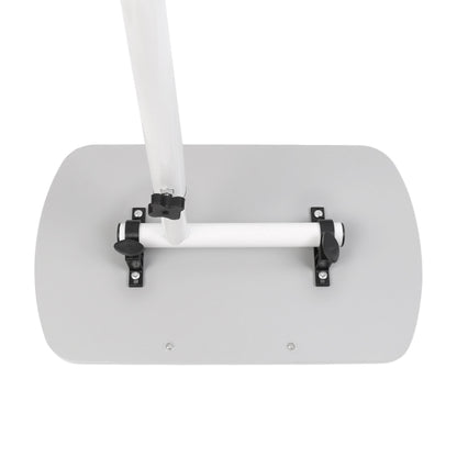 Overbed table tray underside mount with locking brackets and caster wheels