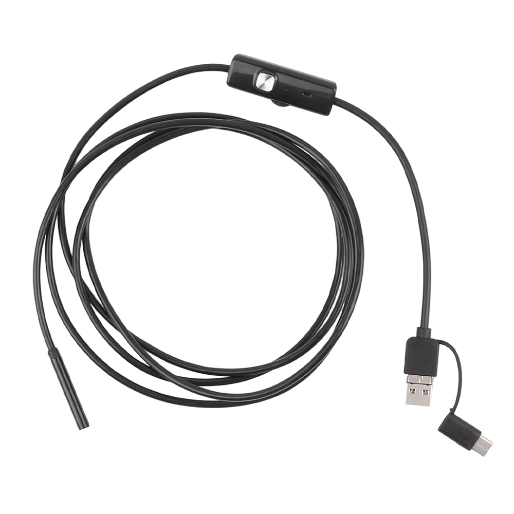Endoscope camera cable with inline light controller and dual connector plugs