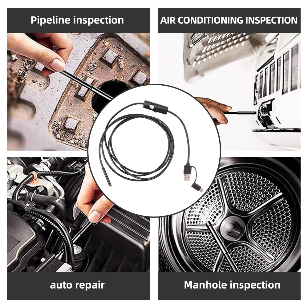 Endoscope inspection camera cable bundle for pipeline, air, and manhole checks