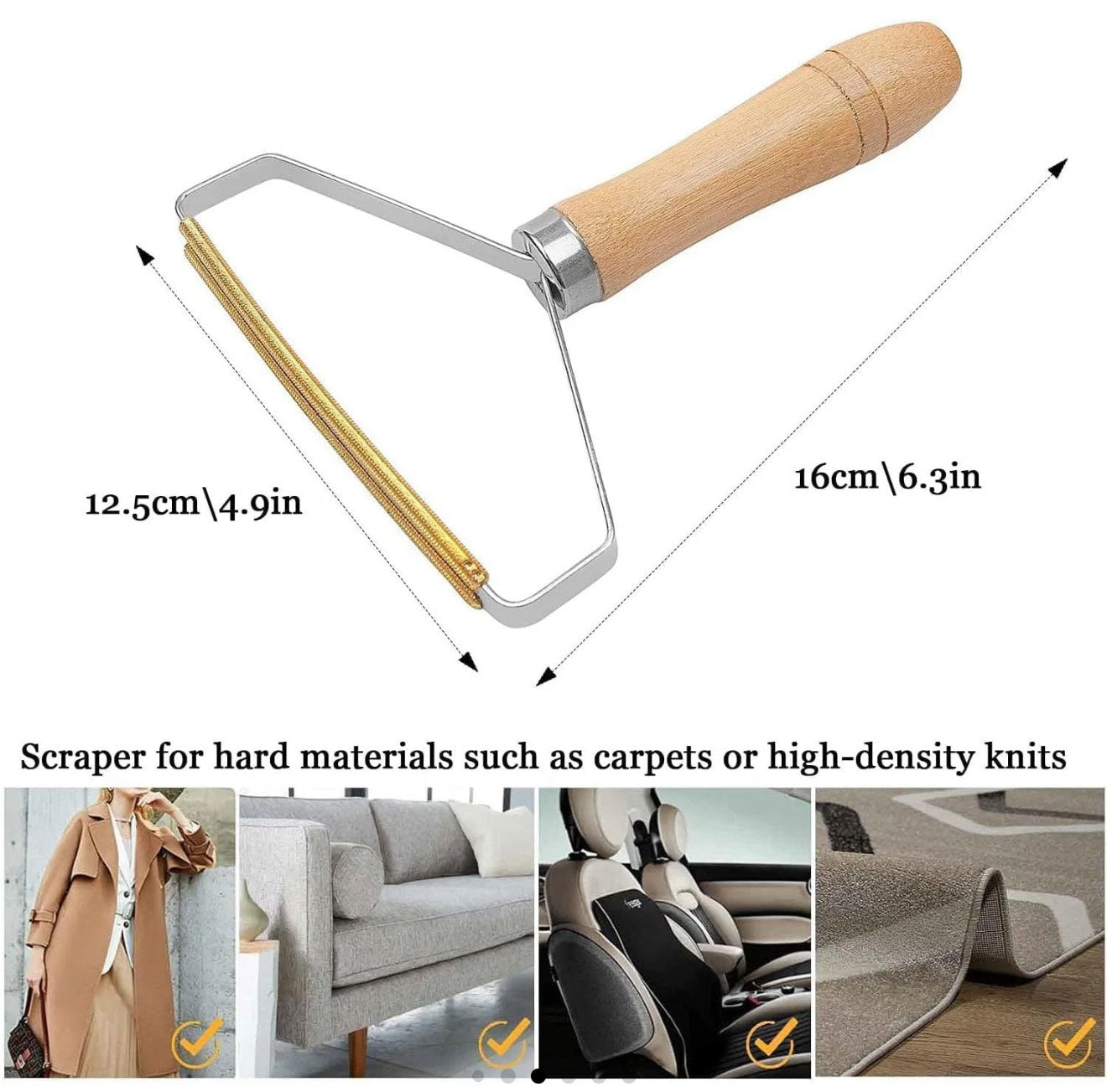 Aniuge 2-Pack Manual Lint Remover & Carpet Scraper