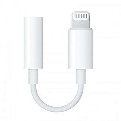 Lightning 8-pin to 3.5mm female audio adapter, curved cable with dual connectors