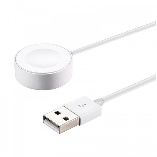 Magnetic Apple Watch charging dock cable with USB-A plug and round puck connector