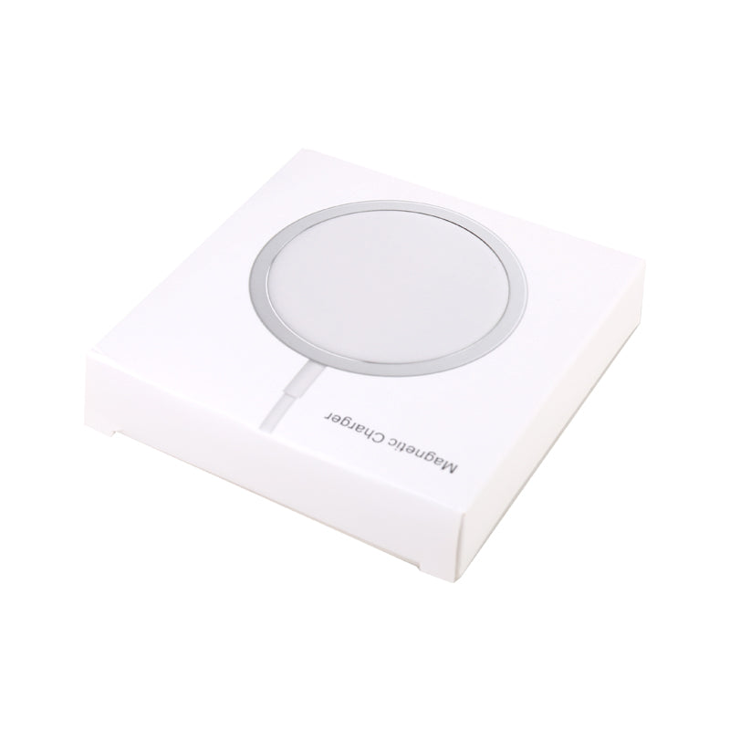 Magnetic wireless charger dock with round charging pad on charging base