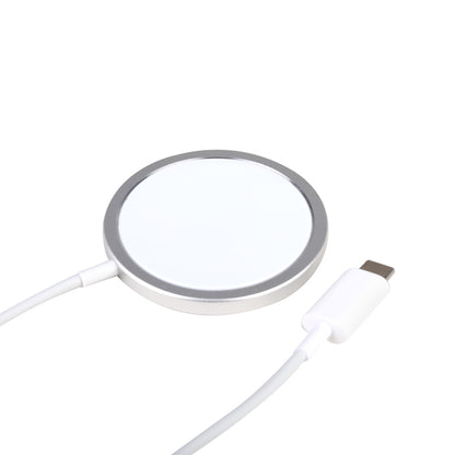Magnetic wireless charger dock with round charging pad and USB-C cable