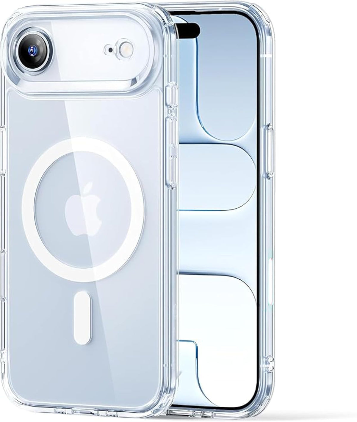 Clear iPhone magnetic case, ultra-slim with MagSafe ring and camera cutout