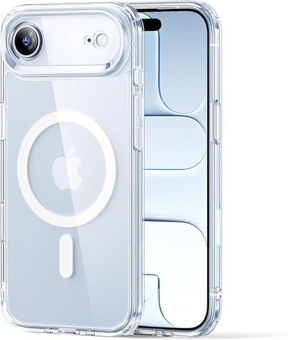 Clear iPhone magnetic case, ultra-slim with MagSafe ring and camera cutout