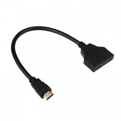 HDMI splitter adapter cable with HDMI male plug, black
