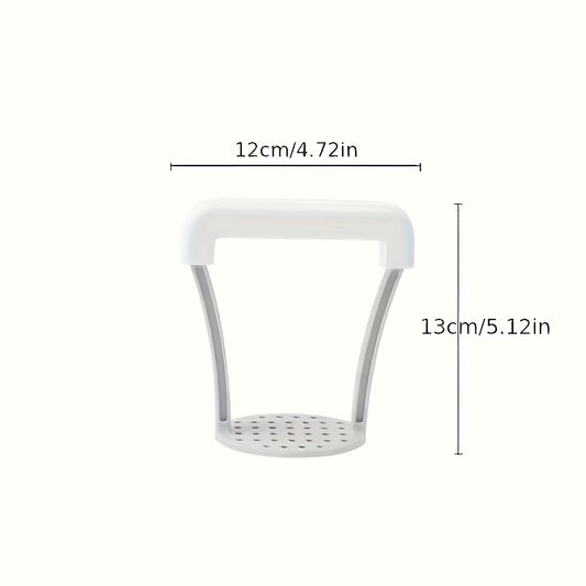 Plastic handheld grater frame with perforated base, 12cm by 13cm size diagram