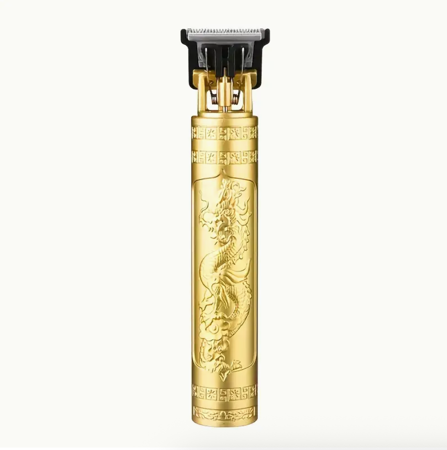 Gold cordless hair clipper with adjustable blade head