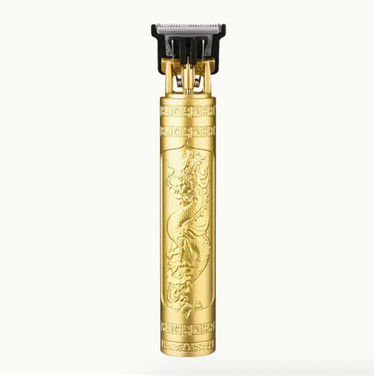 Gold cordless hair clipper with adjustable blade head