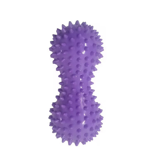 Purple spiky acupressure massage ball with textured nubs, oval shape