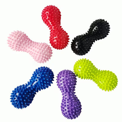 Colorful spiky acupressure massage ball set with textured nubs, assorted colors