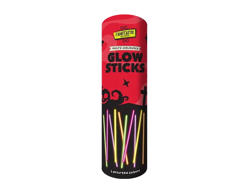 Fantastic Glow Sticks multi-colored glow sticks pack in a red tube.