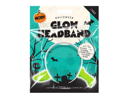 Glow headband kit package with bat icons and Halloween glow accessories (1 pack)
